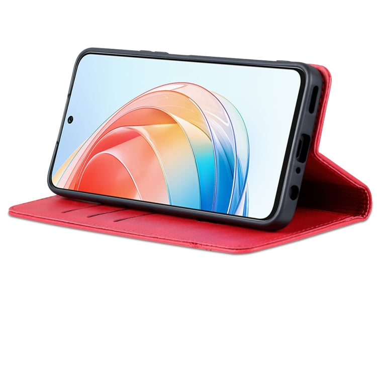 For Honor X40i AZNS Magnetic Calf Texture Flip Leather Phone Case(Red) by AZNS