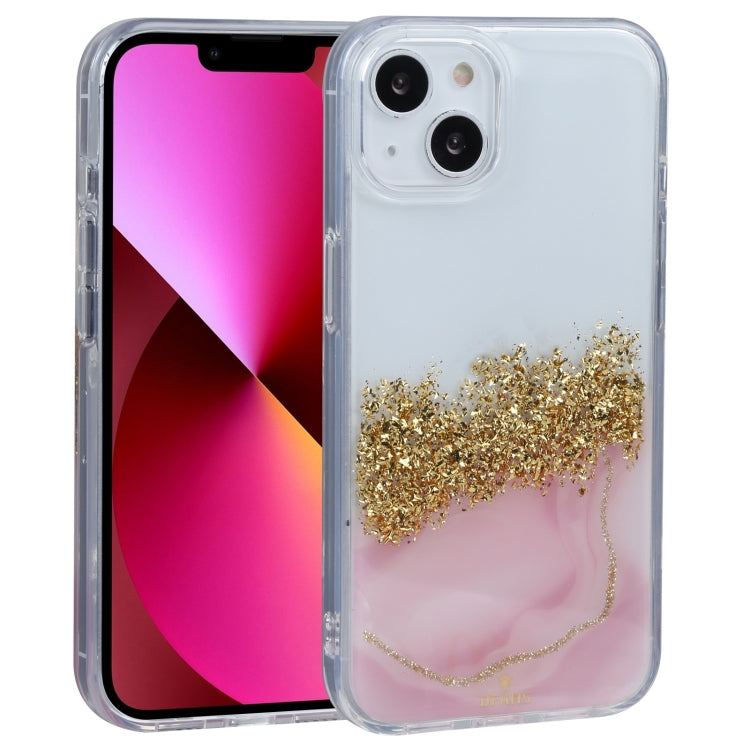 For iPhone 14 DFANS DESIGN Dual-color Starlight Shining Phone Case (Pink) by DFANS DESIGN