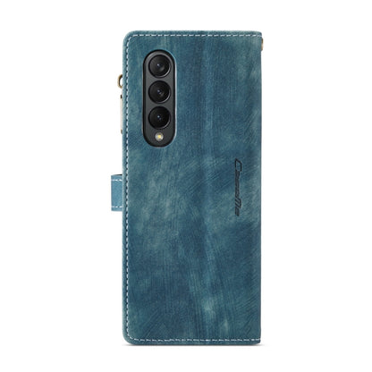 For Samsung Galaxy Z Fold4 5G CaseMe C30 Multifunctional Card Slots Zipper Phone Leather Phone Case(Blue) by CaseMe