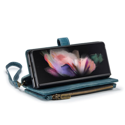 For Samsung Galaxy Z Fold4 5G CaseMe C30 Multifunctional Card Slots Zipper Phone Leather Phone Case(Blue) by CaseMe
