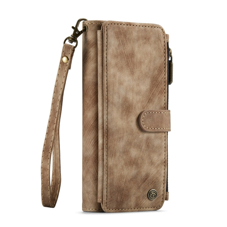 For Samsung Galaxy Z Fold5 CaseMe C30 Multifunctional Card Slots Zipper Phone Leather Phone Case(Brown) by CaseMe