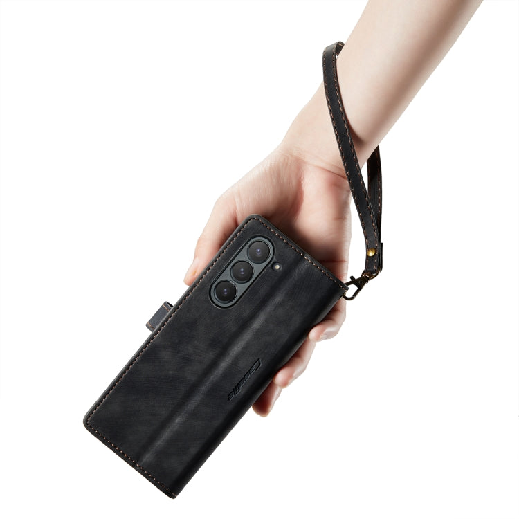 For Samsung Galaxy Z Fold6 5G CaseMe C30 Multifunctional Card Slots Zipper Phone Leather Phone Case(Black) by CaseMe