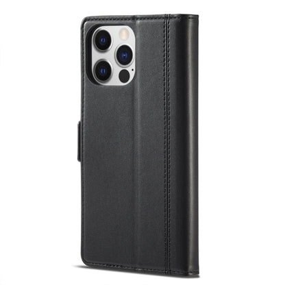 For iPhone 14 LC.IMEEKE Magnetic Buckle Leather Phone Case (Black) by LC.IMEEKE