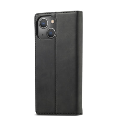 For iPhone 14 Plus LC.IMEEKE Strong Magnetic Leather Phone Case with Holder & Card Slots & Wallet (Black) by LC.IMEEKE
