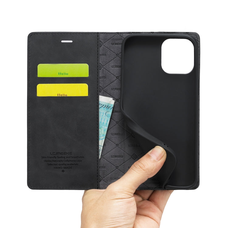 For iPhone 14 Plus LC.IMEEKE Strong Magnetic Leather Phone Case with Holder & Card Slots & Wallet (Black) by LC.IMEEKE