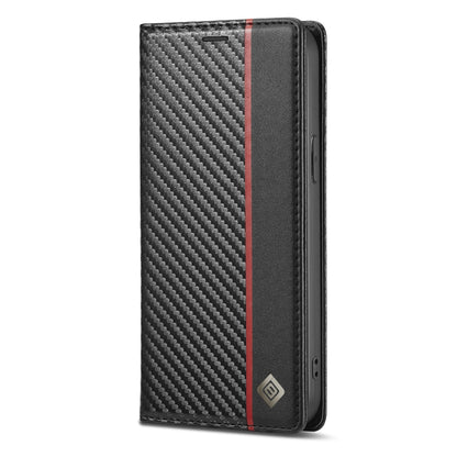 For iPhone 14 LC.IMEEKE Carbon Fiber PU + TPU Leather Case (Vertical Black) by LC.IMEEKE