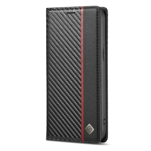 For iPhone 14 LC.IMEEKE Carbon Fiber PU + TPU Leather Case (Vertical Black) by LC.IMEEKE