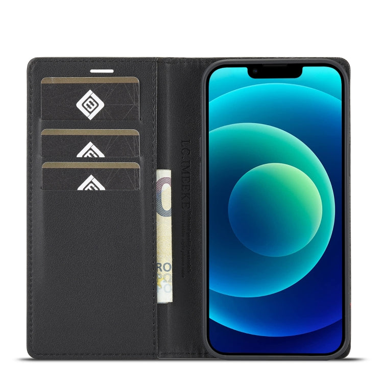 For iPhone 14 LC.IMEEKE Carbon Fiber PU + TPU Leather Case (Vertical Black) by LC.IMEEKE