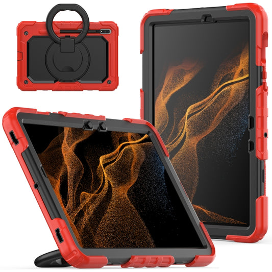 For Samsung Galaxy Tab S8 / S7 Bracelet Holder Silicone + PC Tablet Case(Red) by bashfashion