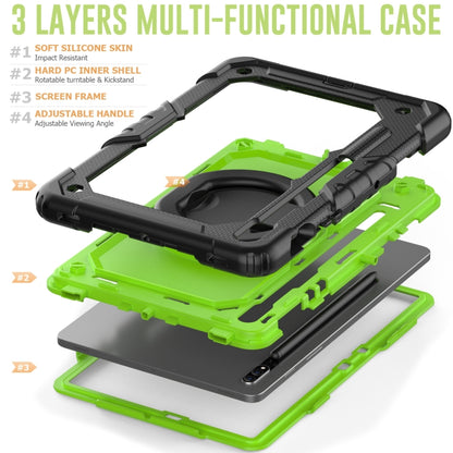 For Samsung Galaxy Tab S8 / S7 Bracelet Holder Silicone + PC Tablet Case(Yellow Green) by bashfashion