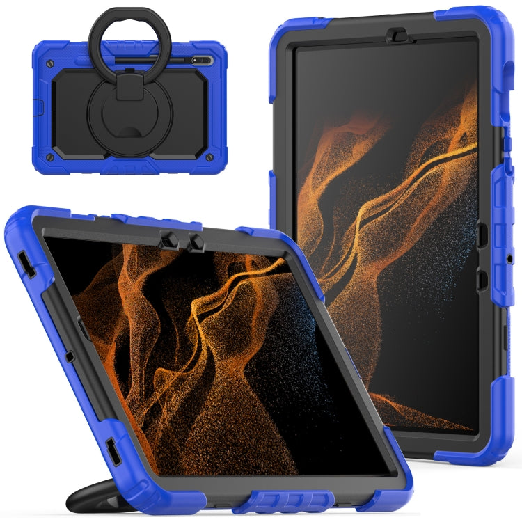 For Samsung Galaxy Tab S8 / S7 Bracelet Holder Silicone + PC Tablet Case(Blue) by bashfashion