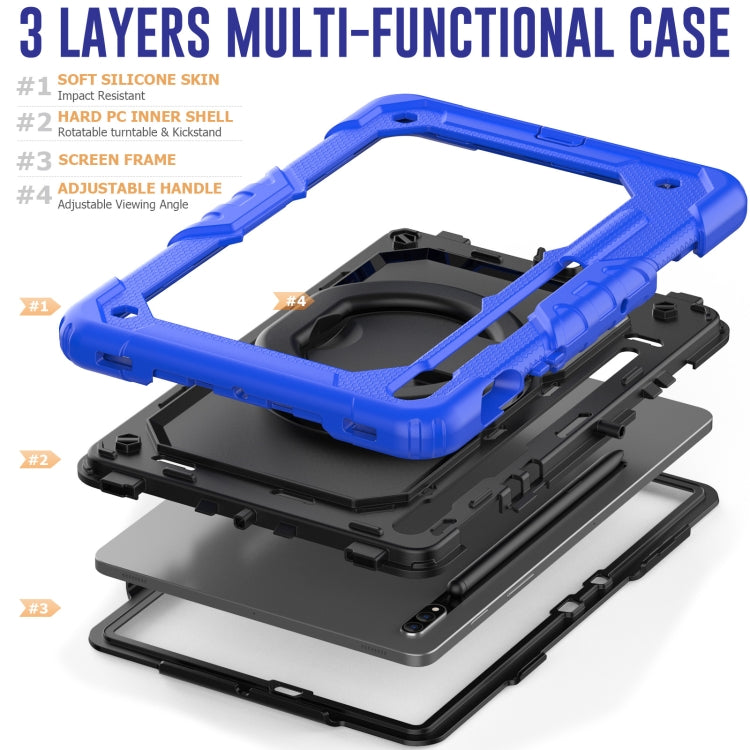 For Samsung Galaxy Tab S8 / S7 Bracelet Holder Silicone + PC Tablet Case(Blue) by bashfashion