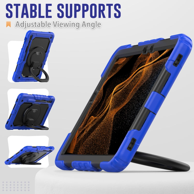 For Samsung Galaxy Tab S8 / S7 Bracelet Holder Silicone + PC Tablet Case(Blue) by bashfashion