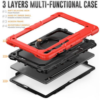 For Samsung Galaxy Tab S8+ / S7+ Bracelet Holder Silicone + PC Tablet Case(Red) by bashfashion