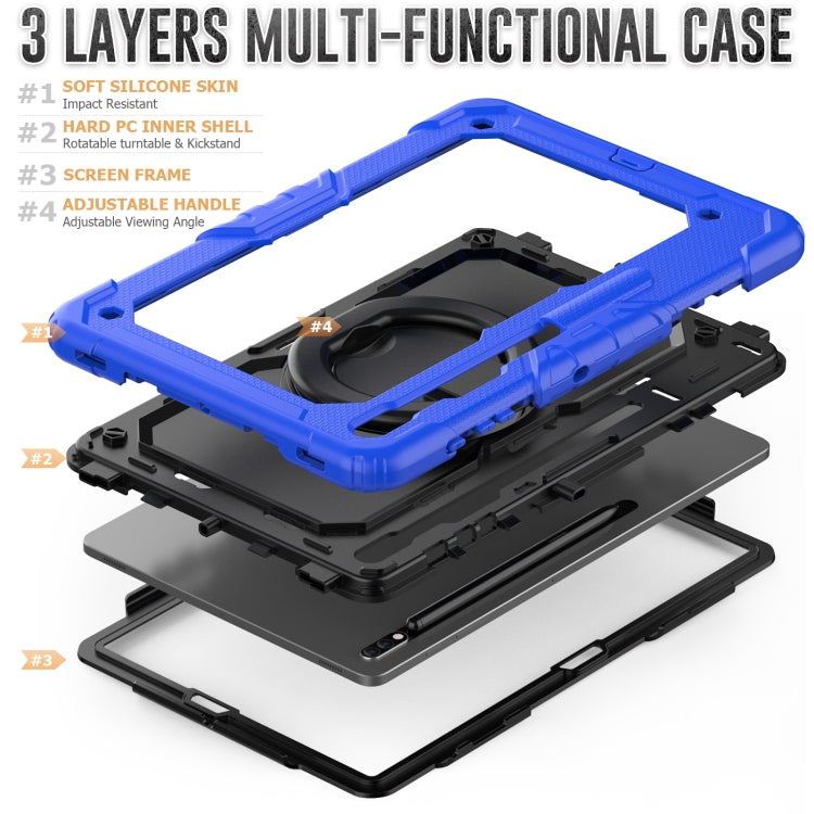 For Samsung Galaxy Tab S8+ / S7+ Bracelet Holder Silicone + PC Tablet Case(Blue) by bashfashion