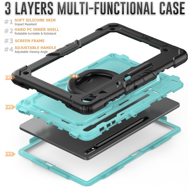 For Samsung Galaxy Tab S8+ / S7+ Bracelet Holder Silicone + PC Tablet Case(Light Blue) by bashfashion