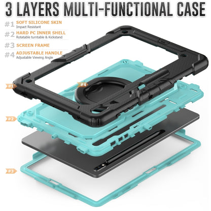 For Samsung Galaxy Tab S8+ / S7+ Bracelet Holder Silicone + PC Tablet Case(Light Blue) by bashfashion