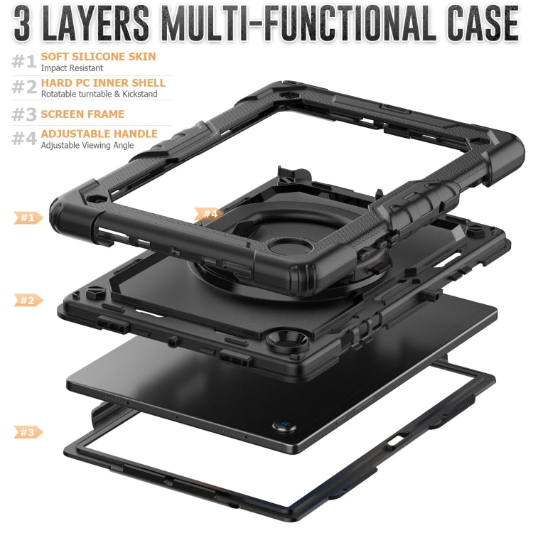 For Samsung Galaxy Galaxy Tab A8 Bracelet Holder Silicone + PC Tablet Case(Black) by bashfashion