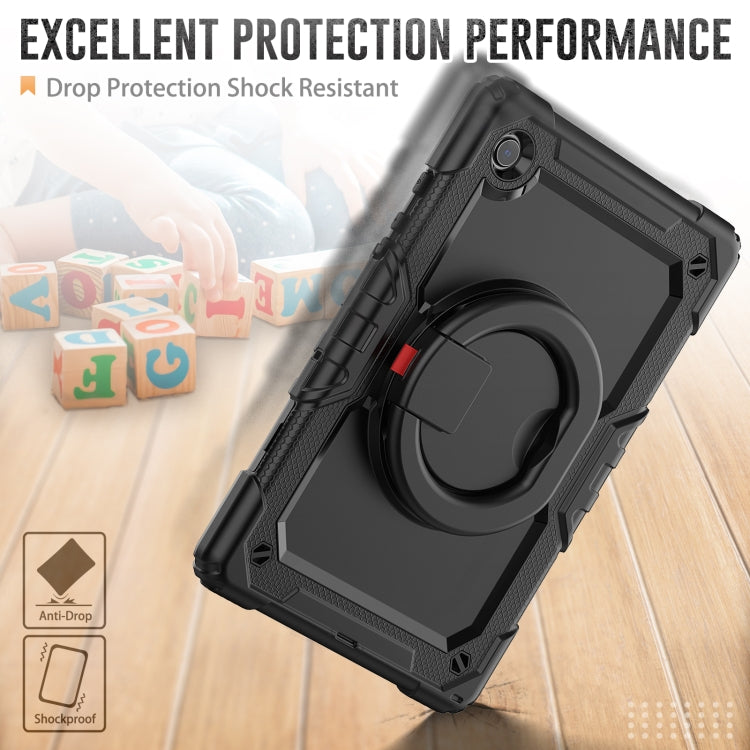 For Samsung Galaxy Galaxy Tab A8 Bracelet Holder Silicone + PC Tablet Case(Black) by bashfashion