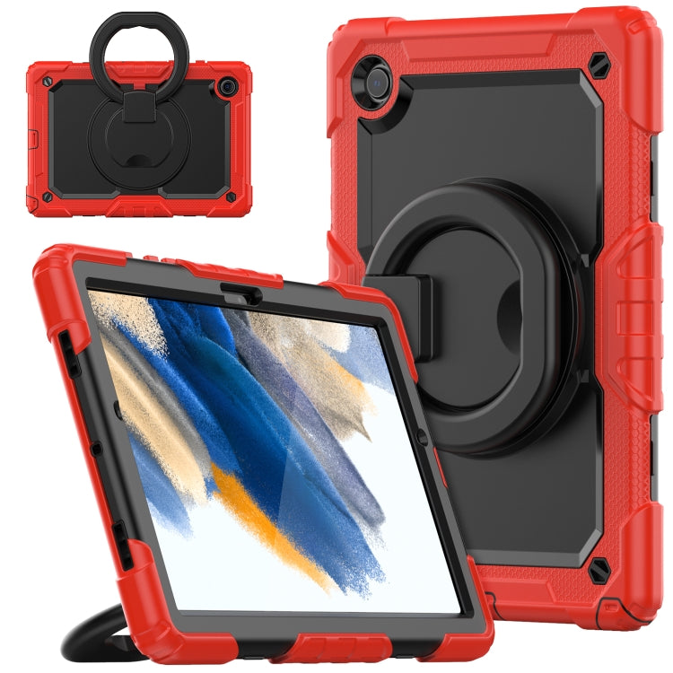 For Samsung Galaxy Galaxy Tab A8 Bracelet Holder Silicone + PC Tablet Case(Red) by bashfashion