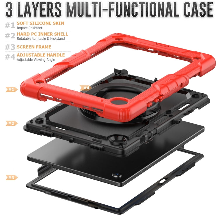 For Samsung Galaxy Galaxy Tab A8 Bracelet Holder Silicone + PC Tablet Case(Red) by bashfashion