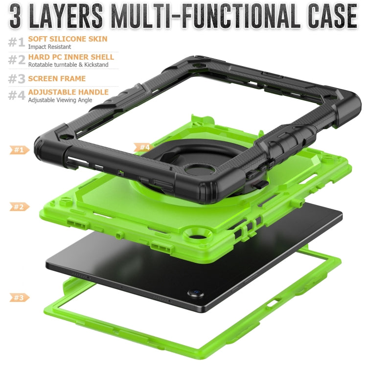 For Samsung Galaxy Galaxy Tab A8 Bracelet Holder Silicone + PC Tablet Case(Yellow Green) by bashfashion