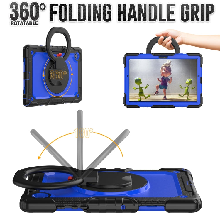 For Samsung Galaxy Galaxy Tab A8 Bracelet Holder Silicone + PC Tablet Case(Dark Blue) by bashfashion