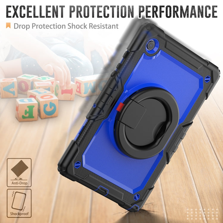 For Samsung Galaxy Galaxy Tab A8 Bracelet Holder Silicone + PC Tablet Case(Dark Blue) by bashfashion