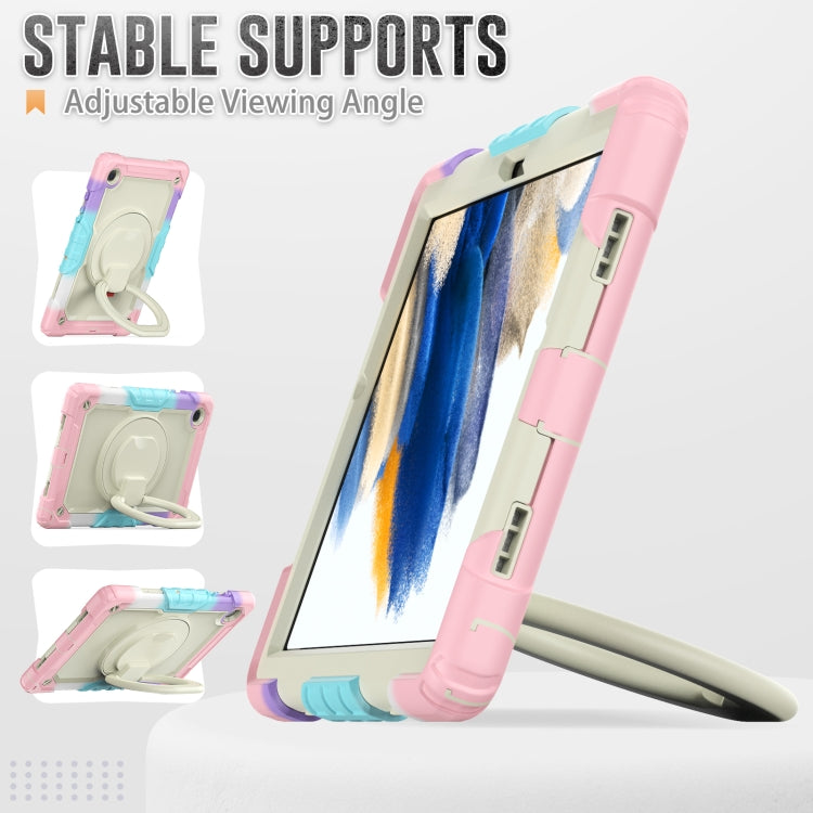 For Samsung Galaxy Galaxy Tab A8 Bracelet Holder Silicone + PC Tablet Case(Colorful Pink) by bashfashion
