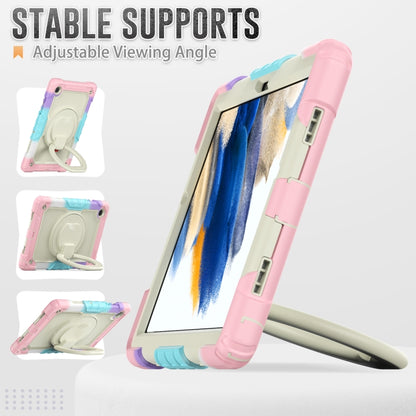 For Samsung Galaxy Galaxy Tab A8 Bracelet Holder Silicone + PC Tablet Case(Colorful Pink) by bashfashion