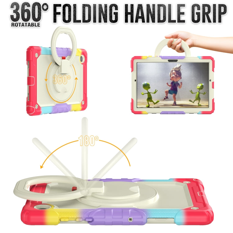 For Samsung Galaxy Galaxy Tab A8 Bracelet Holder Silicone + PC Tablet Case(Colorful Red) by bashfashion