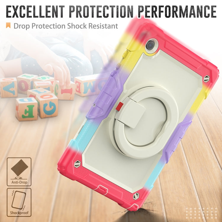 For Samsung Galaxy Galaxy Tab A8 Bracelet Holder Silicone + PC Tablet Case(Colorful Red) by bashfashion