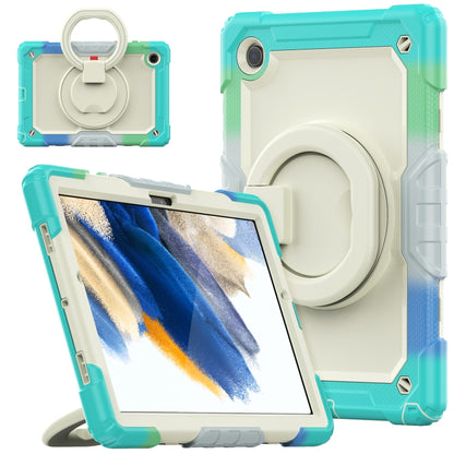 For Samsung Galaxy Galaxy Tab A8 Bracelet Holder Silicone + PC Tablet Case(Colorful Blue) by bashfashion