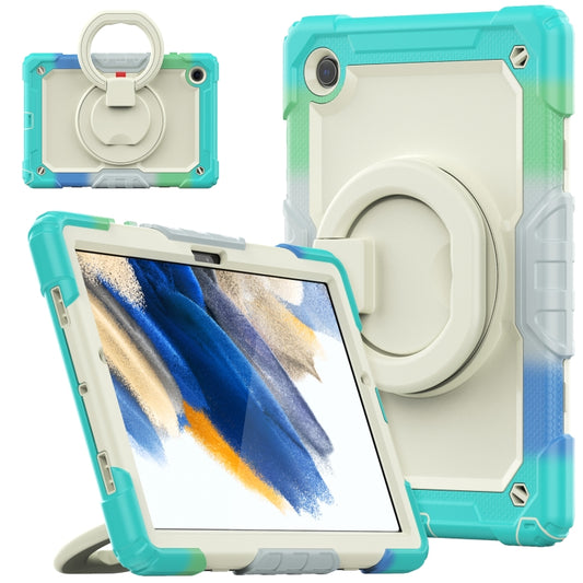 For Samsung Galaxy Galaxy Tab A8 Bracelet Holder Silicone + PC Tablet Case(Colorful Blue) by bashfashion