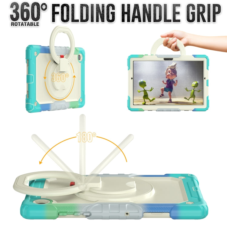 For Samsung Galaxy Galaxy Tab A8 Bracelet Holder Silicone + PC Tablet Case(Colorful Blue) by bashfashion