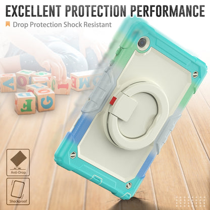 For Samsung Galaxy Galaxy Tab A8 Bracelet Holder Silicone + PC Tablet Case(Colorful Blue) by bashfashion