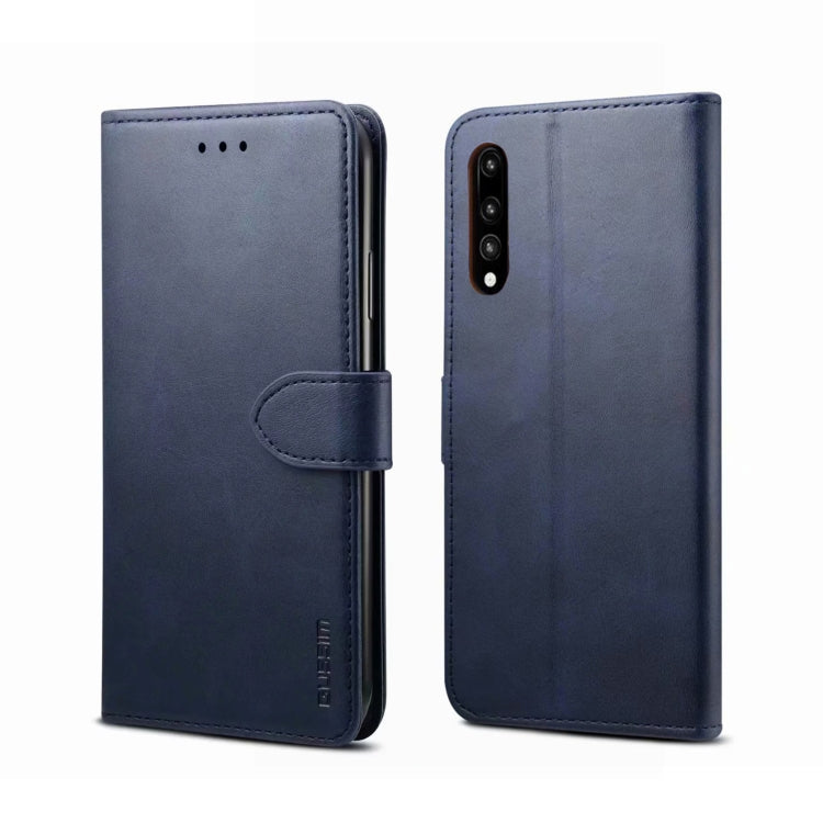 For Huawei P20 GUSSIM Business Style Horizontal Flip Leather Case with Holder & Card Slots & Wallet(Blue) by GUSSIM