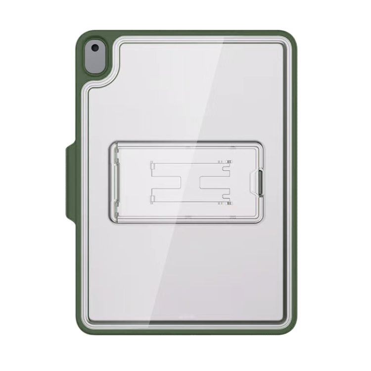 Mutural Transparent Holder Tablet Case For iPad 10.2 2021 / 2020 / 2019 / 10.5(Army Green) by Mutural
