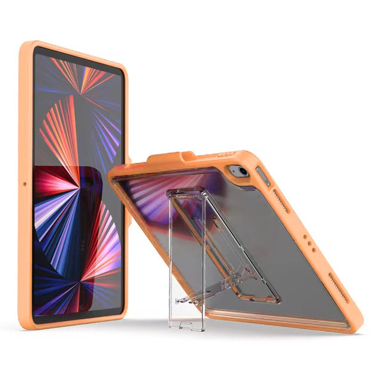 Mutural Transparent Holder Tablet Case For iPad Air 2022/ 2020 10.9(Orange) by Mutural