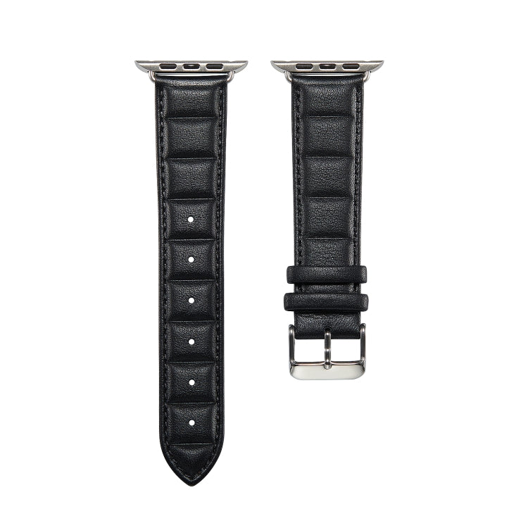 Genuine Leather Watch Band For Apple Watch Ultra 49mm&Watch Ultra 2 49mm / Series 9&8&7 45mm / SE 3&SE 2&6&SE&5&4 44mm / 3&2&1 42mm(Black) by bashfashion