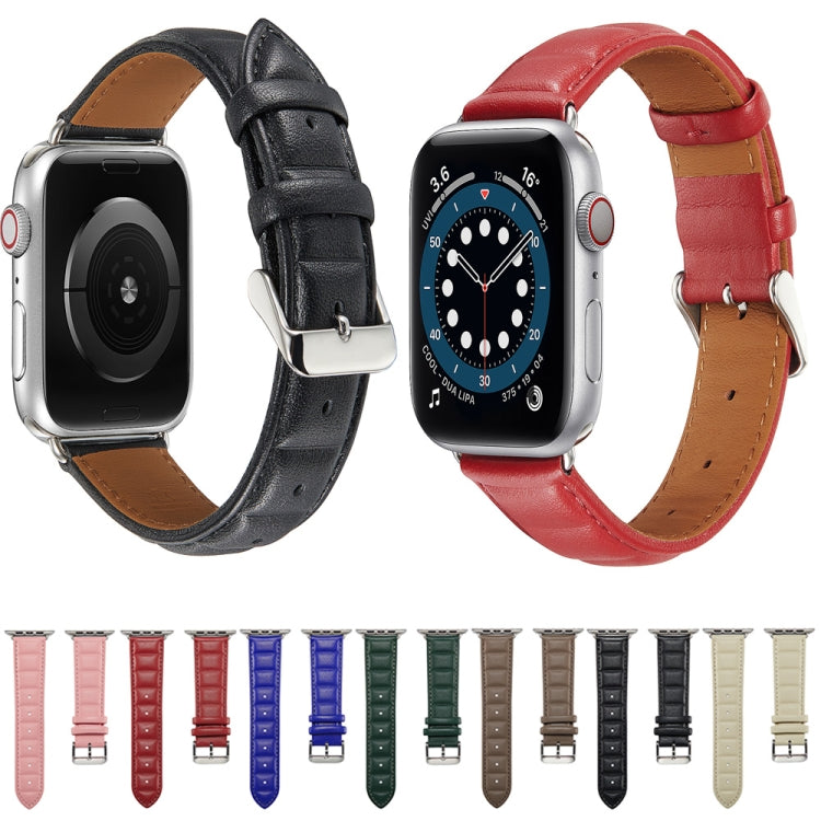 Genuine Leather Watch Band For Apple Watch Ultra 49mm&Watch Ultra 2 49mm / Series 9&8&7 45mm / SE 3&SE 2&6&SE&5&4 44mm / 3&2&1 42mm(Grey) by bashfashion