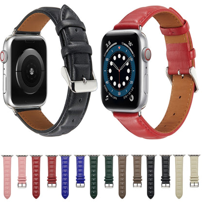 Genuine Leather Watch Band For Apple Watch Ultra 49mm&Watch Ultra 2 49mm / Series 9&8&7 45mm / SE 3&SE 2&6&SE&5&4 44mm / 3&2&1 42mm(Grey) by bashfashion