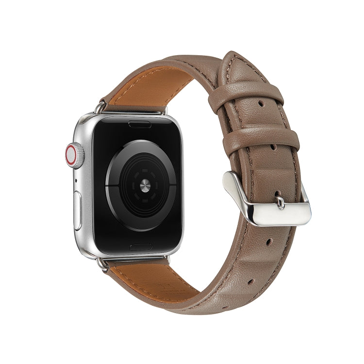 Genuine Leather Watch Band For Apple Watch Series 9&8&7 41mm / SE 3&SE 2&6&SE&5&4 40mm / 3&2&1 38mm(Grey) by bashfashion