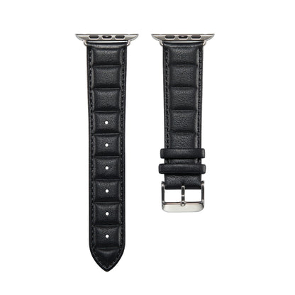 Genuine Leather Watch Band For Apple Watch Series 9&8&7 41mm / SE 3&SE 2&6&SE&5&4 40mm / 3&2&1 38mm(Black) by bashfashion