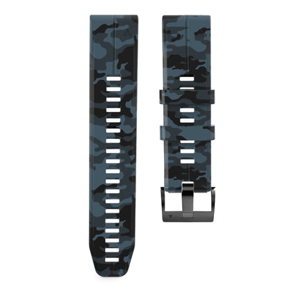 For Garmin Fenix 7 Camouflage Silicone Watch Band(Blue) by bashfashion