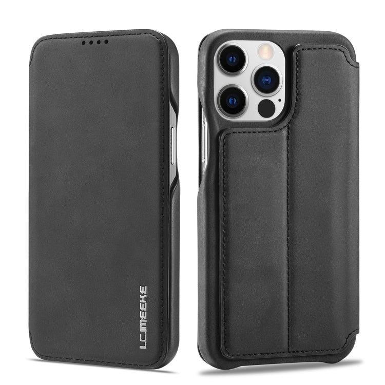 For iPhone 14 Pro Max LC.IMEEKE Hon Ancient Series Flip Leather Phone Case (Black) by LC.IMEEKE