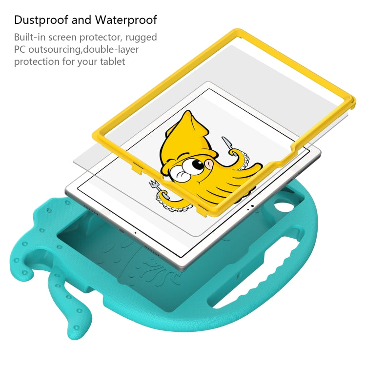 For Samsung Galaxy Tab A8 10.5 2021 Octopus Style EVA + PC Tablet Case with Strap(Glacial Green) by bashfashion