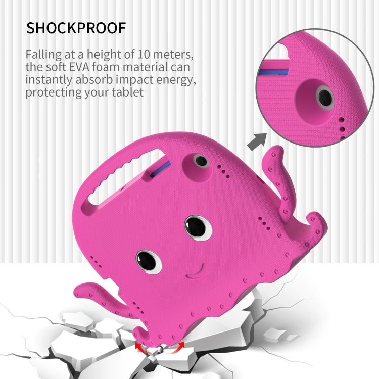 For Samsung Galaxy Tab A8 10.5 2021 Octopus Style EVA + PC Tablet Case with Strap(Rose Red) by bashfashion