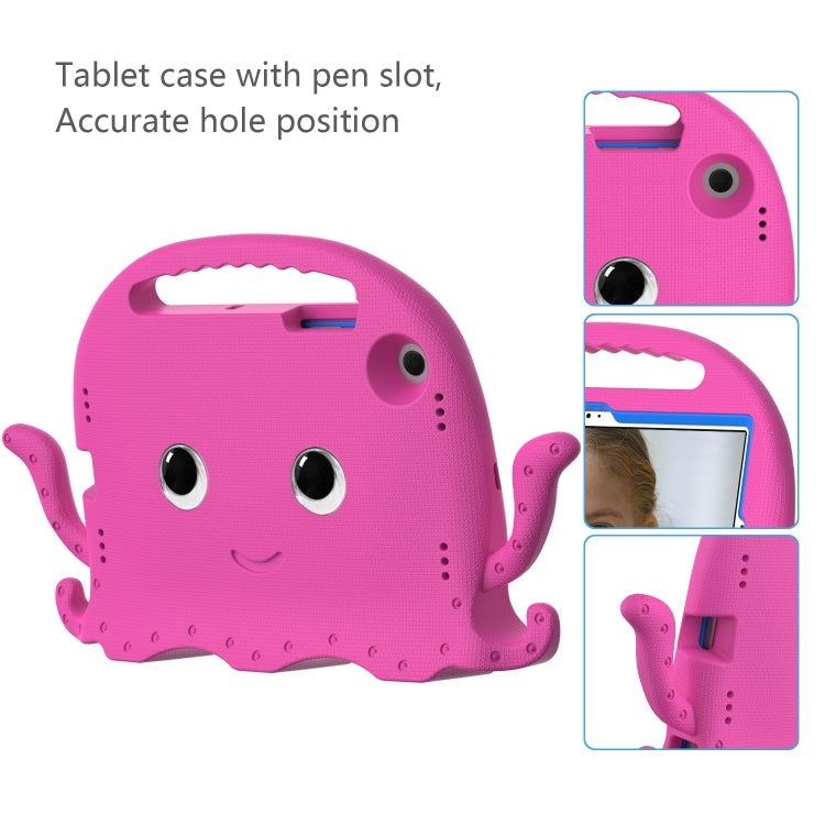 For Samsung Galaxy Tab A8 10.5 2021 Octopus Style EVA + PC Tablet Case with Strap(Rose Red) by bashfashion