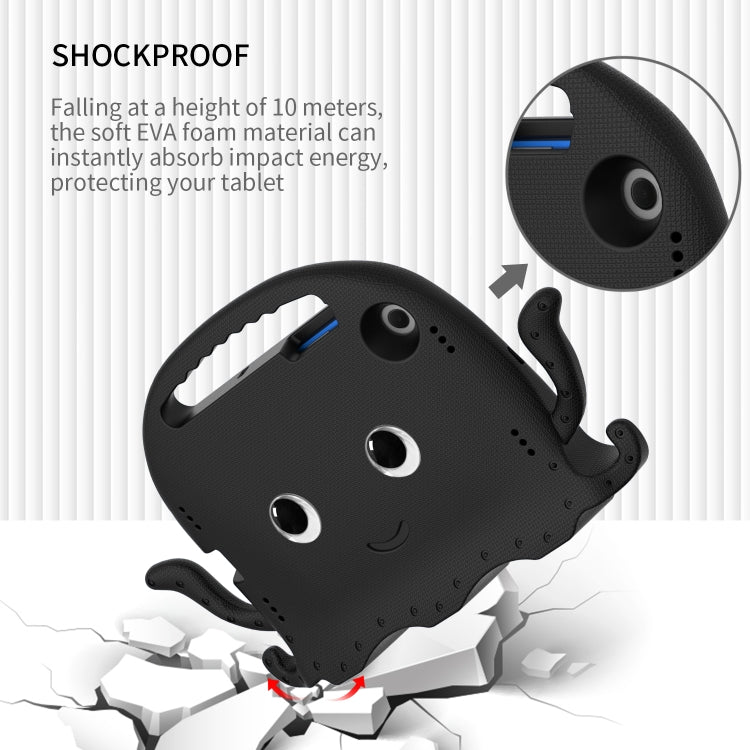 For Samsung Galaxy Tab A8 10.5 2021 Octopus Style EVA + PC Tablet Case with Strap(Black) by bashfashion